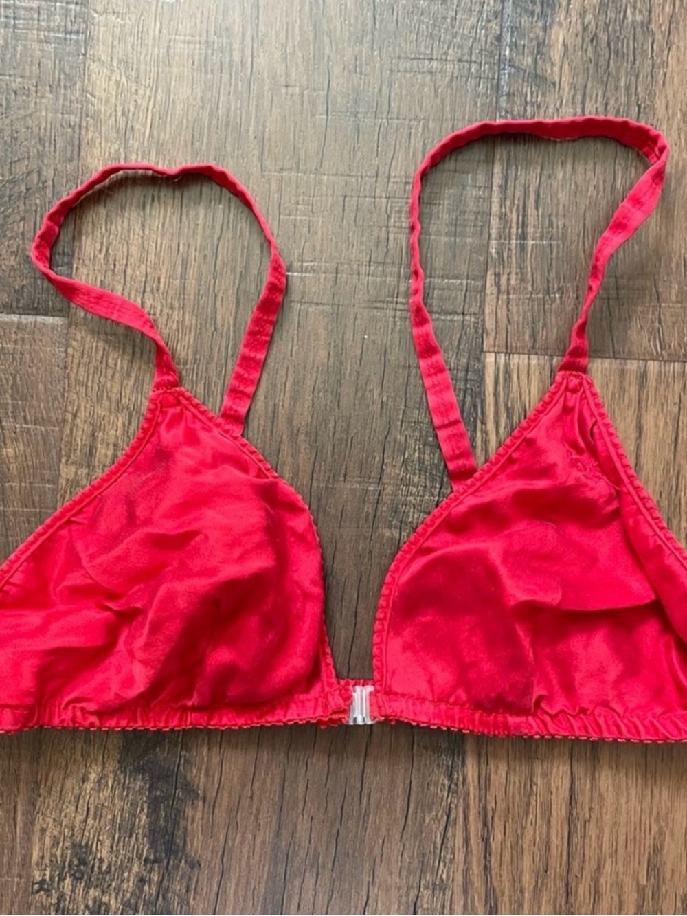 CHRISTIAN DIOR vintage red silk bra